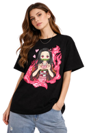 Demon slayer nezuko kamado camiseta de algodão puro