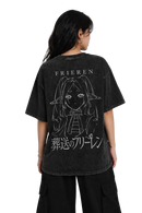 Camiseta Unissex Anime Frieren Vintage Algodão Puro