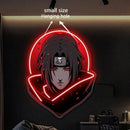 Placa de Luz Neon Naruto Itachi Uchiha, Alimentada por USB, LED Regulável, Decoração de Parede para Quarto, Decoração de Sala de Jogos, Presente para Fãs de Anime