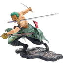 Boneco One Piece Roronoa Zoro Três Lâminas Estatueta