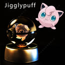 Pokemon Crystal Ball 3D Pikachu Gengar Mewtwo Night Light Lamp Pokeball 3D Glass Pokemon Crystal Ball Statue Kids Birthday Gift