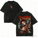 Camiseta Vintage Demon Slayer Anime T Shirt Streetwear Oversized