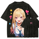 Camiseta Vintage Oversized My Dress-Up Darling Marin Kitagawa Anime Streetwear