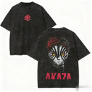 Camiseta Demon Slayer Akaza Vintage Streetwear Oversized