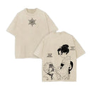 Camiseta Anime Demon Slayer Akaza T-shirt Streetwear Oversized Vintage