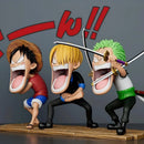 Bonecos 3PCS One Piece Sanji,Monkey D Luffy e Roronoa Zoro
