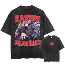 Camiseta Harajuku Streetwear Washed T-Shirt Anime Naruto