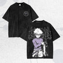 Camiseta Vintage Washed Killua Zoldyck Oversized Hunter X Hunter