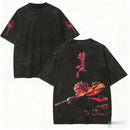 Camiseta Vintage Demon Slayer Anime T Shirt Streetwear Oversized