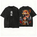 Camiseta Vintage Demon Slayer Anime T Shirt Streetwear Oversized