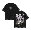Camiseta Anime Demon Slayer Akaza T-shirt Streetwear Oversized Vintage
