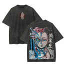 Camiseta Demon Slayer Akaza Vintage Streetwear Oversized