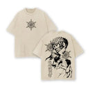 Camiseta Anime Demon Slayer Akaza T-shirt Streetwear Oversized Vintage