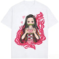 Demon slayer nezuko kamado camiseta de algodão puro