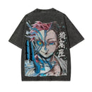 Camiseta Demon Slayer Akaza Vintage Streetwear Oversized