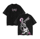 Camiseta Anime Demon Slayer Akaza T-shirt Streetwear Oversized Vintage