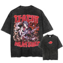 Camiseta Harajuku Streetwear Washed T-Shirt Anime Naruto