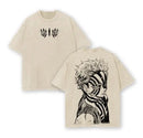 Camiseta Anime Demon Slayer Akaza T-shirt Streetwear Oversized Vintage