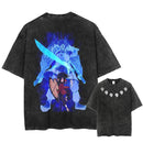 Camiseta Harajuku Streetwear Washed T-Shirt Anime Naruto