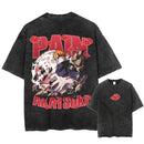 Camiseta Harajuku Streetwear Washed T-Shirt Anime Naruto