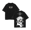 Camiseta Anime Demon Slayer Akaza T-shirt Streetwear Oversized Vintage