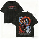Camiseta Vintage Demon Slayer Anime T Shirt Streetwear Oversized