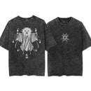 Camiseta Harajuku Streetwear Washed T-Shirt Anime Naruto