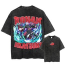 Camiseta Harajuku Streetwear Washed T-Shirt Anime Naruto