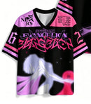 Camiseta Genesis Evangelion Retro Cosplay T-shirt Oversized