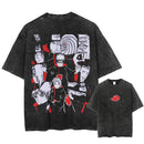 Camiseta Harajuku Streetwear Washed T-Shirt Anime Naruto