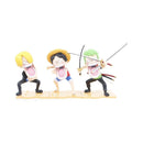 Bonecos 3PCS One Piece Sanji,Monkey D Luffy e Roronoa Zoro